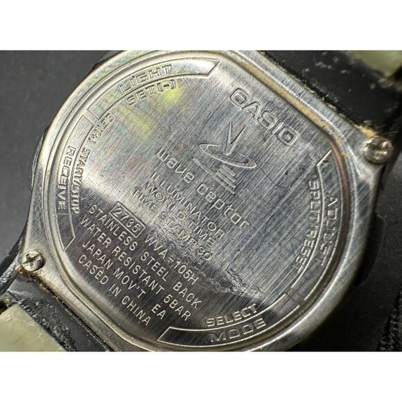 Casio Wave Ceptor Watch Men Silver Tone Blue Dial 2735 WVA-105H 50M Water Resist main image 6